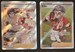 Pokemon TCG Trainer Full Art Foil 2 Card Lot - Bruno & Kabu - NM - Image 1