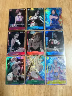 Sexy Boa Hancock Nico Robin Nami Card One Piece Goddess Story Doujin 9 Pcs/Set - Image 1
