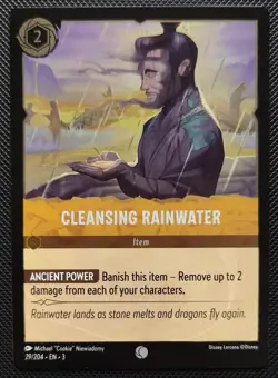Cleansing Rainwater 29/204 Foil Common Into the Inklands Lorcana TCG Card - Image 1