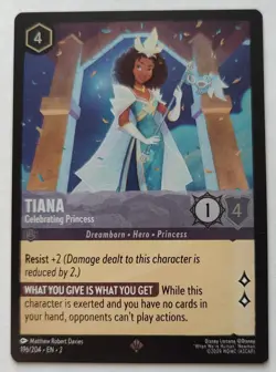 Tiana - Celebrating Princess 196/204 Foil Rise of the Floodborn Lorcana TCG Card - Image 1