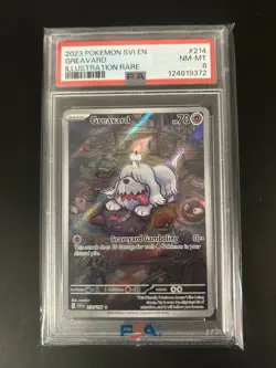 Pokemon Greavard Illustration Rare Card 214/198 Scarlet & Violet PSA 8 - Image 1