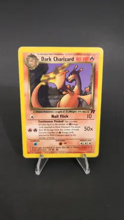Pokemon TCG Dark Charizard Team Rocket 21/82 Non-Holo Card Slight Crease See Pic - Image 1