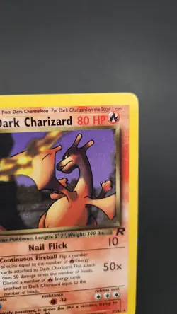 Pokemon TCG Dark Charizard Team Rocket 21/82 Non-Holo Card Slight Crease See Pic - Image 4
