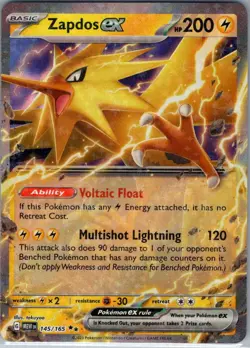 Zapdos ex 145/165 SV: Scarlet & Violet 151 - Pokemon Card - NM - Image 1