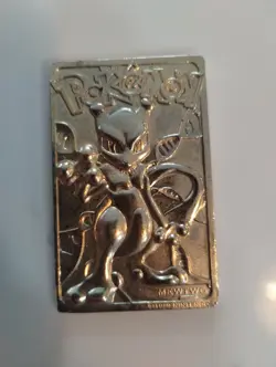 1999 Burger King Gold Plated Pokemon Trading Card Mewtwo - Image 1