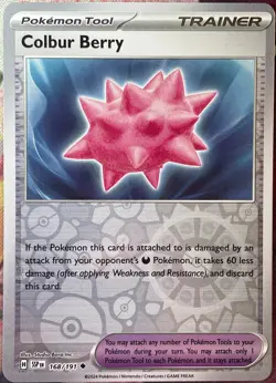 Colbur Berry Reverse Holo - 168/191 - Surging Sparks Pokemon 2024 - Image 1