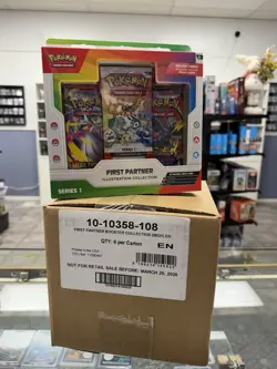 Pokemon TCG First Partner Illustration Collection Series 1 Sealed Case (6) - Image 1