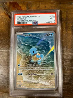 POKEMON 2023 Mew En 151 Illustration Rare SQUIRTLE #170 PSA 9 Mint RARE - Image 1