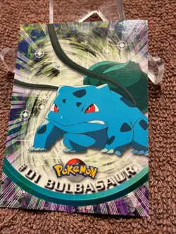 Bulbasaur #1 Non-Holo 1999 Topps Pokemon Series 1 Blue Logo 1st Printing Ex+ LP - Image 1
