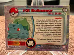Bulbasaur #1 Non-Holo 1999 Topps Pokemon Series 1 Blue Logo 1st Printing Ex+ LP - Image 4