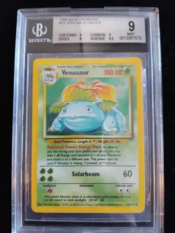 1999 Pokemon Venusaur Base Set Unlimited Rare Holo #15 BGS 9 MINT - Image 1