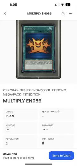 Yu-Gi-Oh! Multiply LCYW-EN086 1st Ed Rare NM PSA 9 Population 3 - Image 3