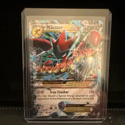 Pokemon TCG M Scizor EX Breakpoint Holo Ultra Rare Card 77/122 LP Condition - Image 1