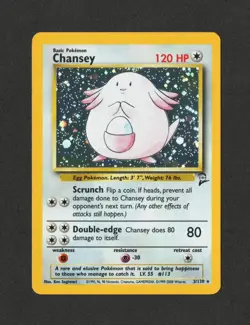 Chansey Holo 3/130 Base Set 2 Pokemon Card LP/NM - Image 1