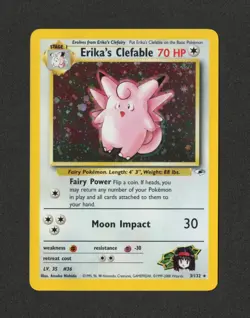 Erika’s Clefable Holo 3/132 Gym Heroes Pokemon Card NM+ *CLEAN* - Image 1