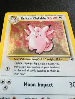 Erika’s Clefable Holo 3/132 Gym Heroes Pokemon Card NM+ *CLEAN* - Image 3