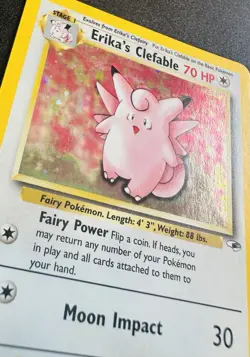 Erika’s Clefable Holo 3/132 Gym Heroes Pokemon Card NM+ *CLEAN* - Image 4