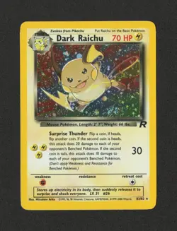 Dark Raichu Holo #83/82 Team Rocket Pokemon Card DMG *SWIRL* - Image 1