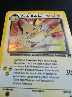 Dark Raichu Holo #83/82 Team Rocket Pokemon Card DMG *SWIRL* - Image 3