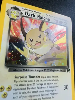Dark Raichu Holo #83/82 Team Rocket Pokemon Card DMG *SWIRL* - Image 4