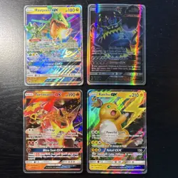 Pokemon TCG GX Holo Lot Rayquaza GX Guzzlord GX Turtonator GX Raichu GX 4 Cards - Image 1