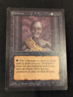 Pestilence - Beta - Common - LP - MTG - Magic the Gathering - Black - Enchant - Image 1