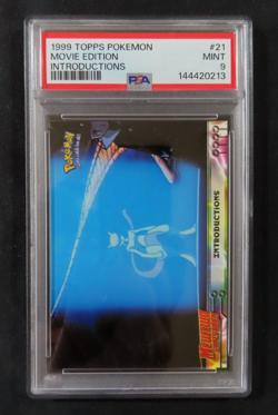 Mewtwo 1999 Topps Pokemon The Movie Edition INTRODUCTIONS "Blue Label" PSA 9 - Image 2