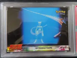 Mewtwo 1999 Topps Pokemon The Movie Edition INTRODUCTIONS "Blue Label" PSA 9 - Image 3