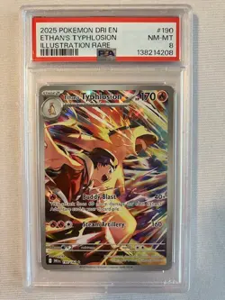 Pokemon Destined Rivals Ethan’s Typhlosion 190/182 Illustration Rare - PSA 8 - Image 1