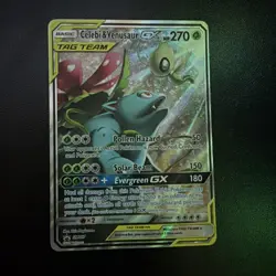 Pokemon TCG Celebi & Venusaur GX SM167 Sun & Moon Promo Tag Team Holo Ultra Rare - Image 1