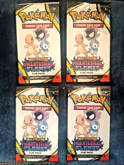 Pokemon TCG Mega Evolution Phantasmal Flames Fun Pack 3pk- LOT OF 4 -NEW SEALED - Image 1