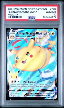 2021 POKEMON CELEBRATIONS #007 FULL ART/FLYING PIKACHU VMAX PSA 10 QTY - Image 1