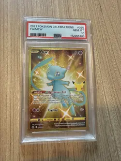 Mew 025/025 Celebrations 2021 Secret Rare Gold Pokemon PSA 10 - Image 1