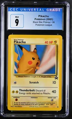Pikachu Pokemon 2001 Black Star Promo - 26 Poke League Snap CGC 9 Mint ✨✨ - Image 1