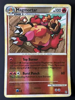 Pokemon TCG Magmortar Rare Triumphant 27/102 Reverse Holo HP/DMG - Image 1