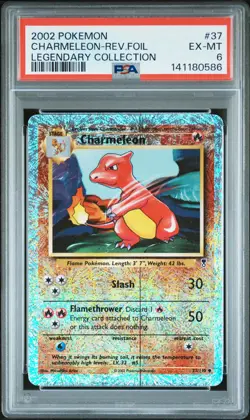 2002 POKEMON LEGEND COLL #37 CHARMELEON-REVERSE FOIL PSA 6 - Image 1