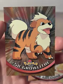 1999 topps pokemon animated series Mint condition Growlithe & Arcanine holo-foil - Image 3