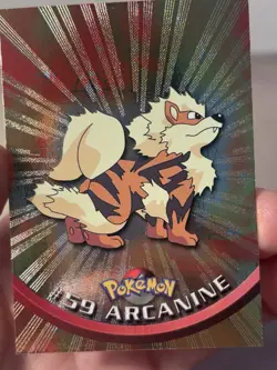 1999 topps pokemon animated series Mint condition Growlithe & Arcanine holo-foil - Image 4