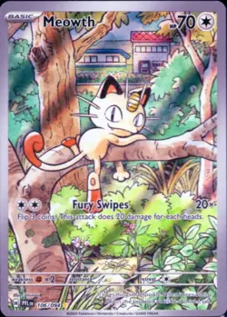 Meowth 106/094 IR NM - Phantasmal Flames Pokemon TCG - Illustration Rare English - Image 1