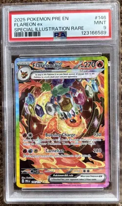 Pokemon Flareon ex 146/131 Prismatic Evolutions Holo Special Illustration PSA 9 - Image 1