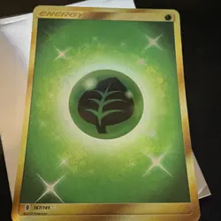 2017 Pokemon TCG Sun & Moon #167/145 Grass Energy Basic Energy Holo Card - Image 1