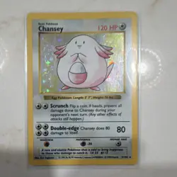 Pokemon Chansey Holo Rare Base Set Shadowless Card 003/102 English 1999 nm - Image 1