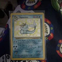 Vaporeon Jungle Holo Rare 12/64 80 HP English Pokemon TCG Card - Image 1