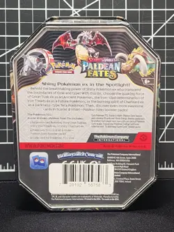 Pokemon TCG Scarlet & Violet Paldean Fates Iron Treads Ex Tin - Factory Sealed - Image 2