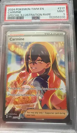 CARMINE 2024 POKEMON TWILIGHT MASQUERADE 217/167 SPECIAL ILLUSTRATION RARE PSA 9 - Image 1
