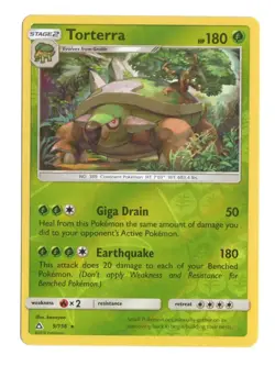 Pokemon Torterra 9/156 Ultra Prism Reverse Holo 2018 Sun & Moon NM English - Image 1