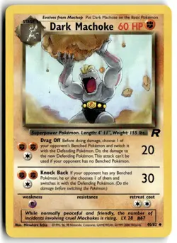 2000 Pokemon - Team Rocket Dark Machoke #40/82 - Image 1