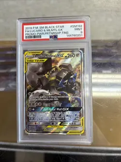 Pokemon Lucario & Melmetal GX SM192 Sm PSA 9 2019 Sun Moon Black Star PROMO FA - Image 1