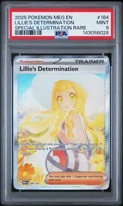 2025 POKEMON MEGA EVOLUTION SPECIAL ILLUSTRATION LILLIE'S DETERMINATION PSA 9 - Image 1