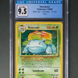 Pokemon Venusaur 15/102 Base Set Holo Rare CGC 9.5 Graded 1999 English - Image 1